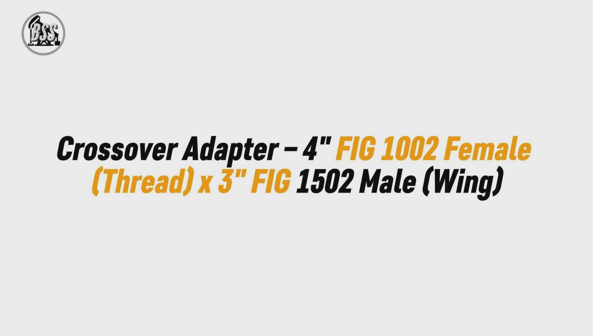 Crossover Adapter – 4" FIG 1002 Female (Thread) x 3" FIG 1502 Male (Wing)