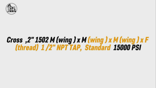 Cross ,2" 1502 M (wing ) x M (wing ) x M (wing ) x F (thread) 1 /2" NPT TAP, Standard 15000 PSI