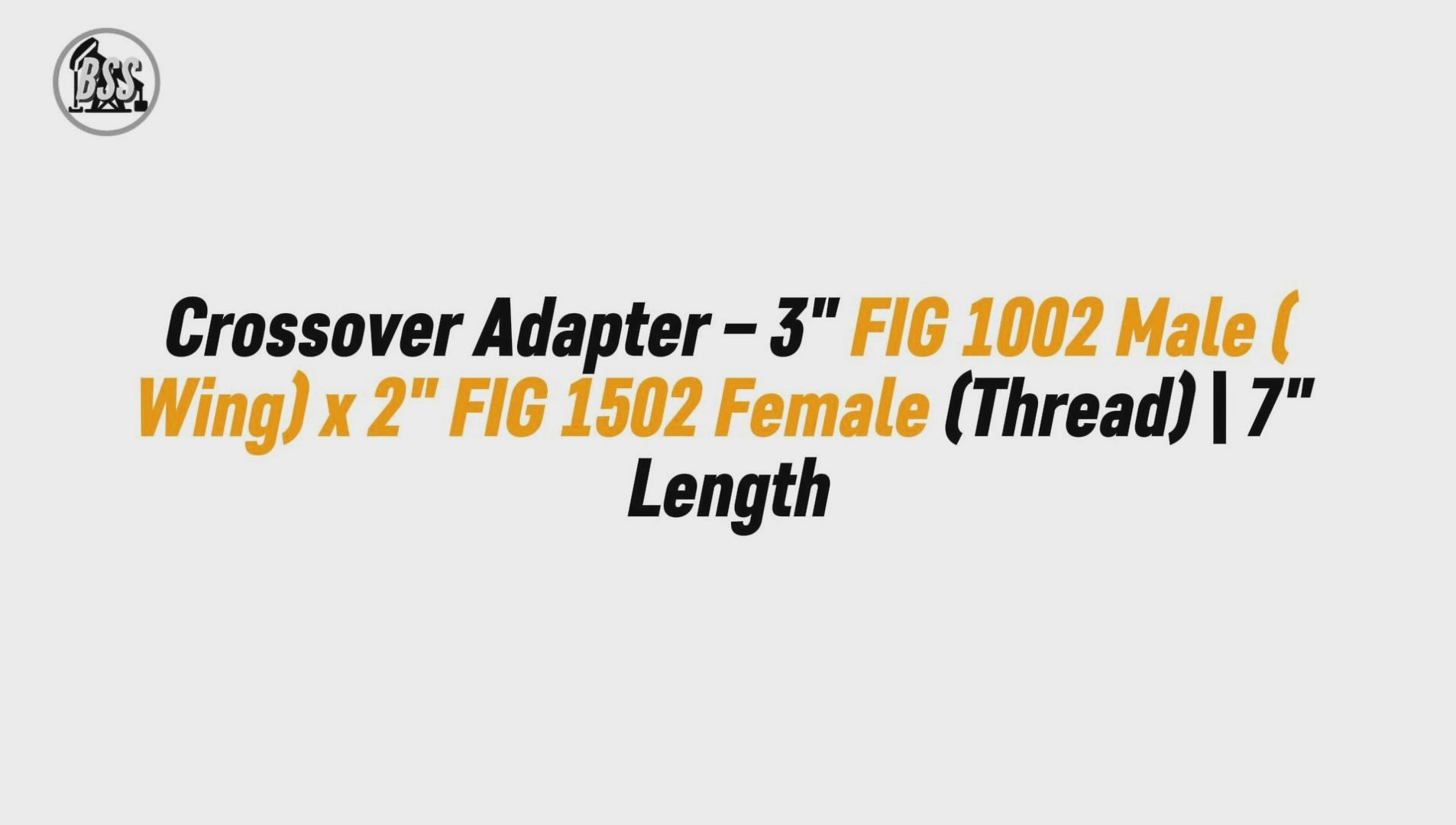 Crossover Adapter – 3" FIG 1002 Male (Wing) x 2" FIG 1502 Female (Thread) | 7" Length