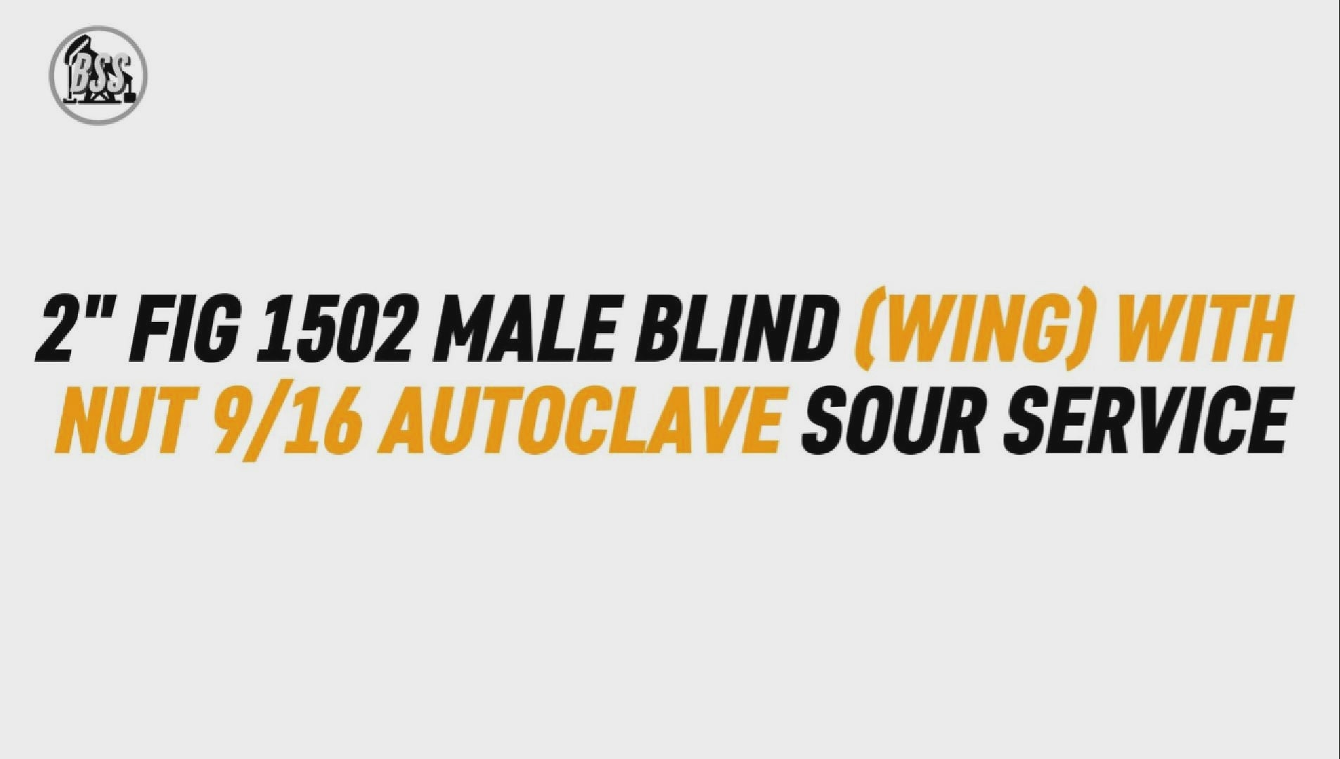 2" FIG 1502 MALE BLIND (WING) WITH 
NUT 9/16 AUTOCLAVE SOUR SERVICE
