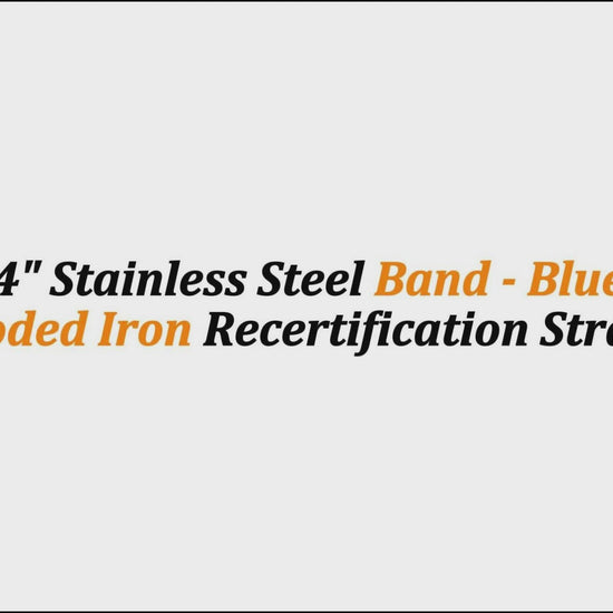 1/2" x 24" Stainless Steel Band - Blue | Color-Coded Iron Recertification Strap