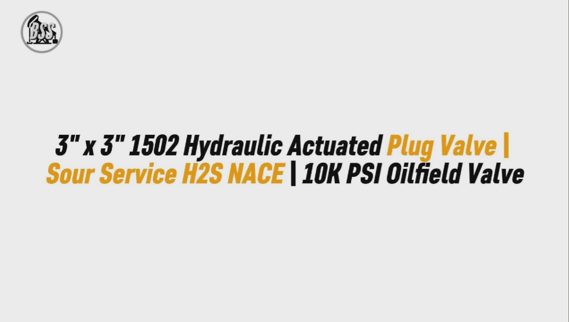 3" x 3" 1502 Hydraulic Actuated Plug Valve | Sour Service H2S NACE | 10K PSI Oilfield Valve