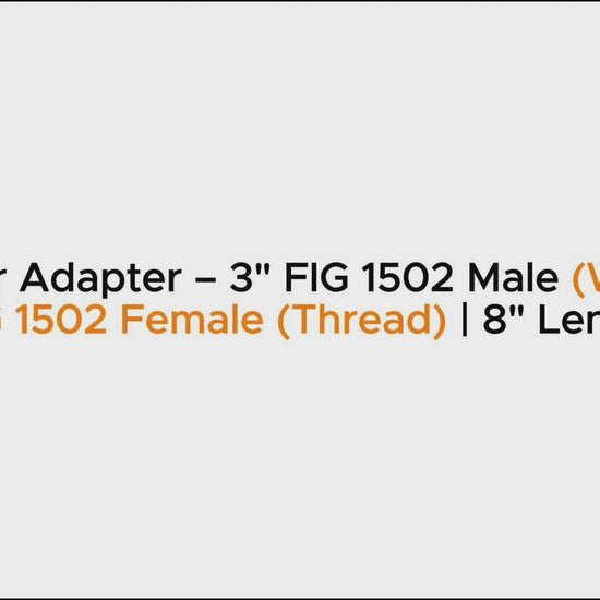 Crossover Adapter – 3" FIG 1502 Male (Wing) x 3"
 FIG 1502 Female (Thread) | 8" Length
