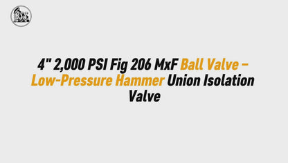 4" 2,000 PSI Fig 206 MxF Ball Valve – Low-Pressure Hammer Union Isolation Valve