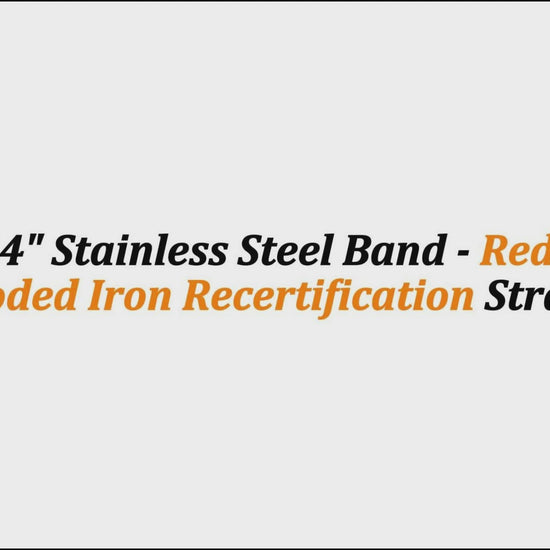 1/2" x 24" Stainless Steel Band - Red | Color-Coded Iron Recertification Strap