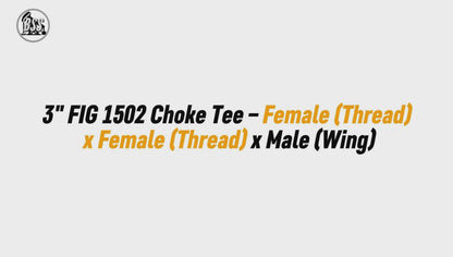 3" FIG 1502 Choke Tee – Female (Thread) x Female (Thread) x Male (Wing)