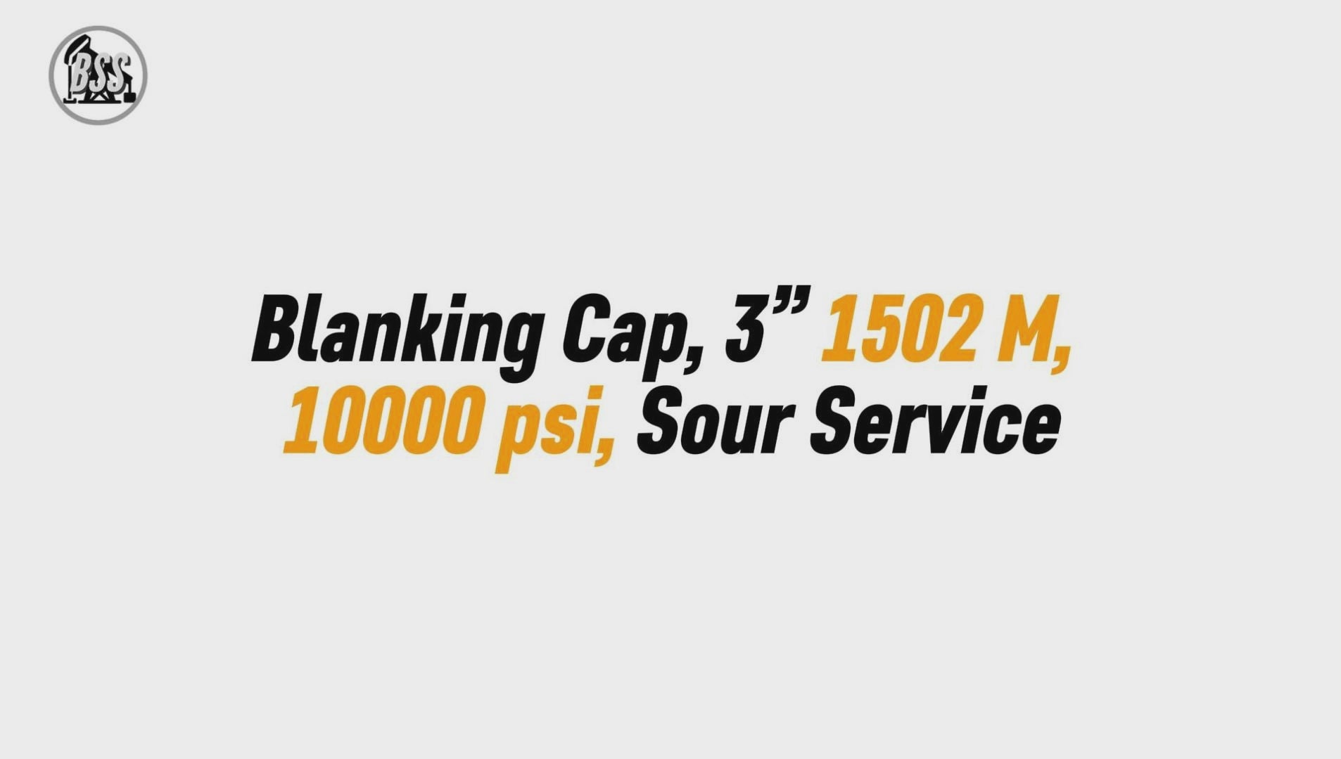 Blanking Cap, 3” 1502 M, 
10000 psi, Sour Service