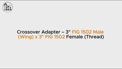 Crossover Adapter – 3" FIG 1502 Male 
(Wing) x 3" FIG 1502 Female (Thread)