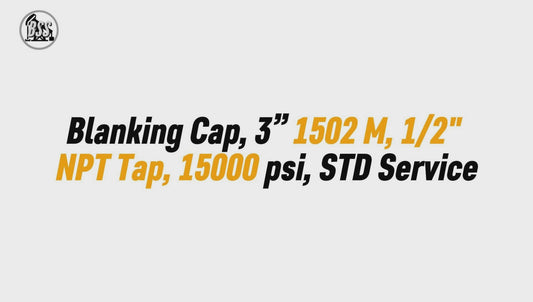Blanking Cap, 3” 1502 M, 1/2" 
NPT Tap, 15000 psi, STD Service
