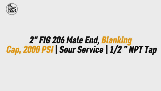 2" FIG 206 Male End, Blanking
 Cap, 2000 PSI | Sour Service | 1/2 " NPT Tap