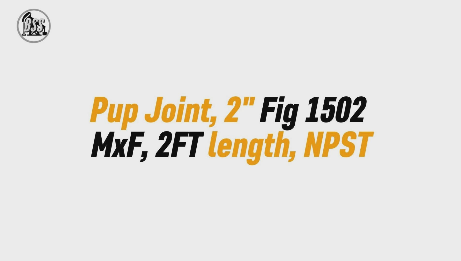 Pup Joint, 2" Fig 1502 
MxF, 2FT length, NPST