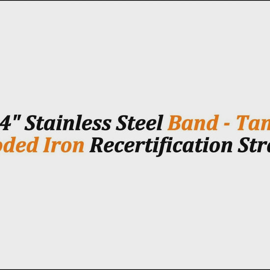 1/2" x 24" Stainless Steel Band - Tan | Color-Coded Iron Recertification Strap