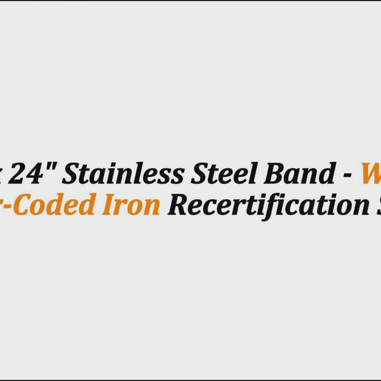 1/2" x 24" Stainless Steel Band - White | Color-Coded Iron Recertification Strap