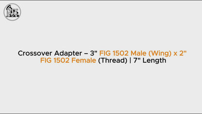 Crossover Adapter – 3" FIG 1502 Male (Wing) x 2" 
FIG 1502 Female (Thread) | 7" Length
