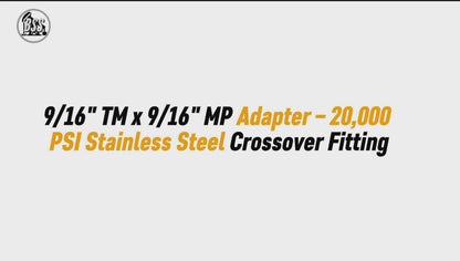 9/16" TM x 9/16" MP Adapter – 20,000 PSI Stainless Steel Crossover Fitting