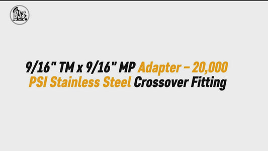 9/16" TM x 9/16" MP Adapter – 20,000 PSI Stainless Steel Crossover Fitting