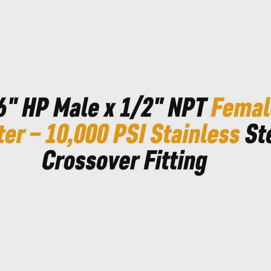 9/16" HP Male x 1/2" NPT Female Adapter – 10,000 PSI Stainless Steel Crossover Fitting