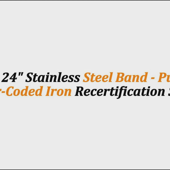 1/2" x 24" Stainless Steel Band - Purple | Color-Coded Iron Recertification Strap