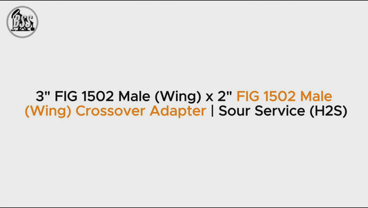 3" FIG 1502 Male (Wing) x 2" FIG 1502 Male
 (Wing) Crossover Adapter | Sour Service (H2S)