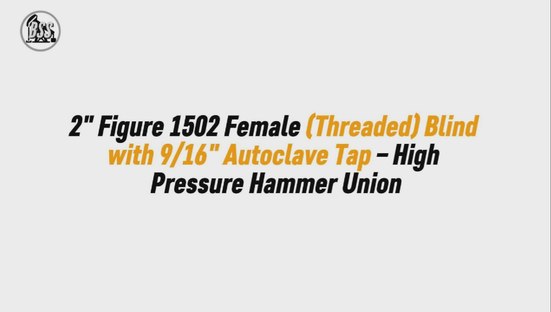 2" Figure 1502 Female (Threaded) Blind with 9/16" Autoclave Tap – High Pressure Hammer Union