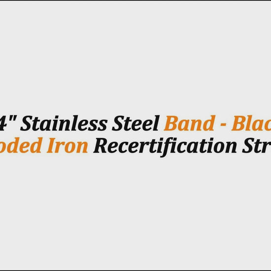 1/2" x 24" Stainless Steel Band - Black | Color-Coded Iron Recertification Strap