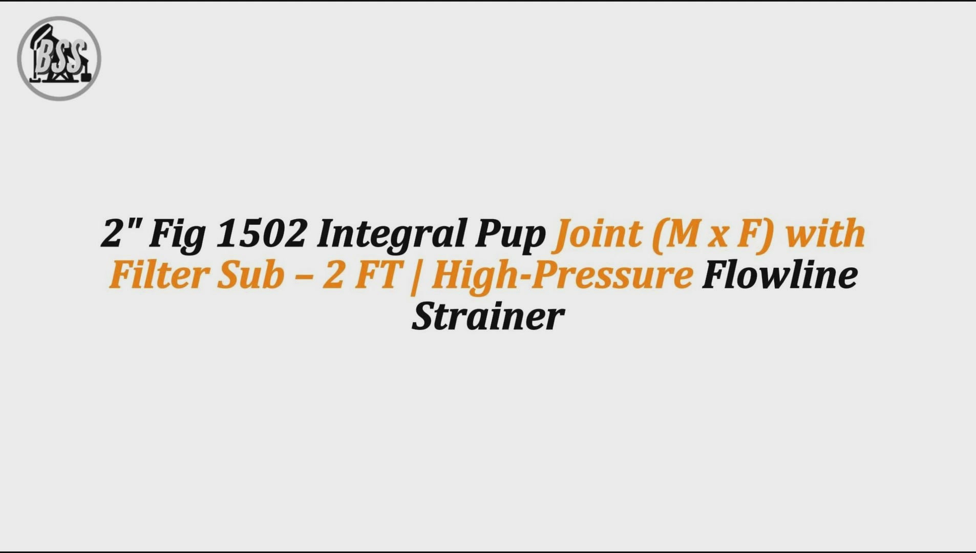 2" Fig 1502 Integral Pup Joint (M x F) with Filter Sub – 2 FT | High-Pressure Flowline Strainer