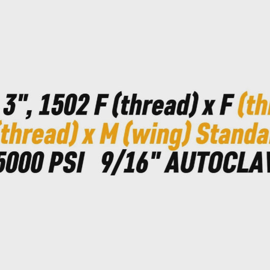 Cross, 3", 1502 F (thread) x F (thread) x F (thread) x M (wing) Standard, 15000 PSI 9/16_ AUTOCLAVE