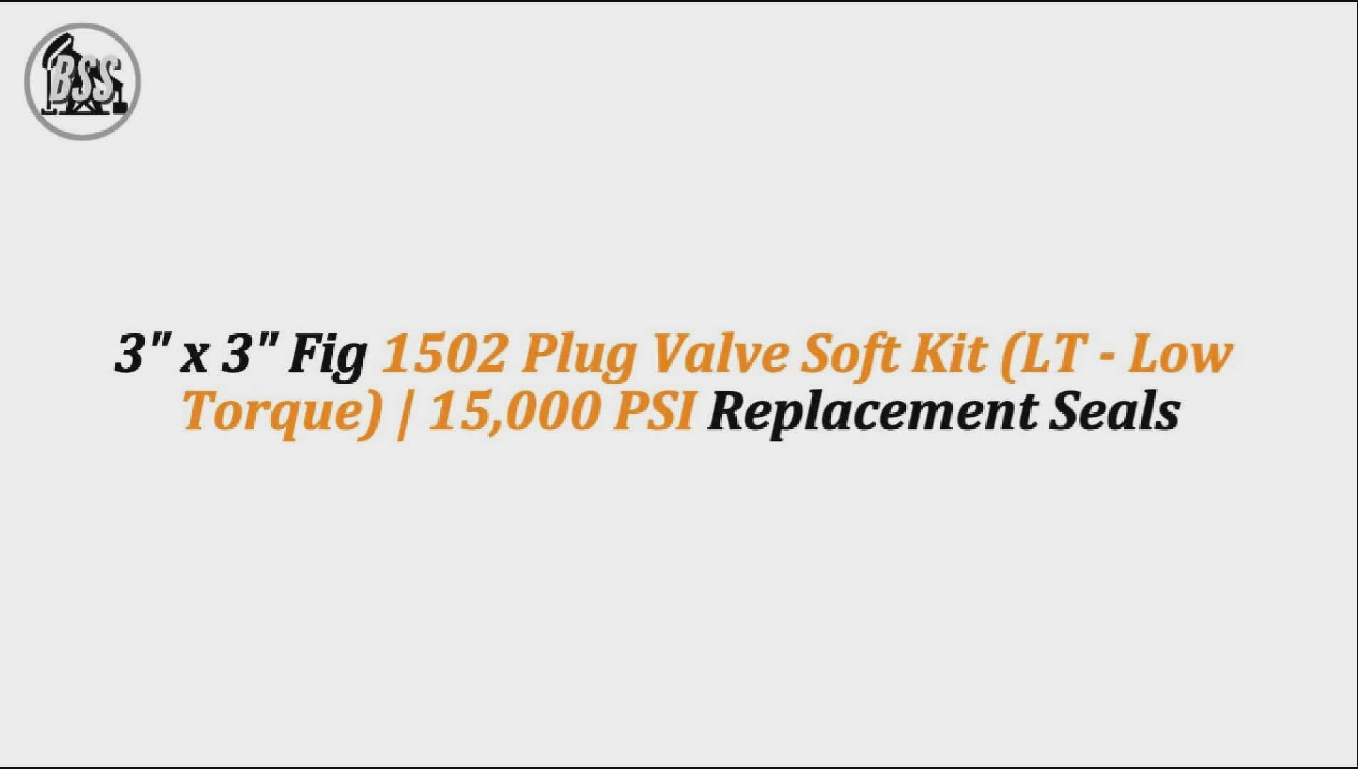3" x 3" Fig 1502 Plug Valve Soft Kit (LT - Low Torque) | 15,000 PSI Replacement Seals