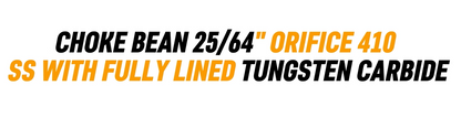 CHOKE BEAN 25/64" ORIFICE 410 SS WITH FULLY LINED TUNGSTEN CARBIDE