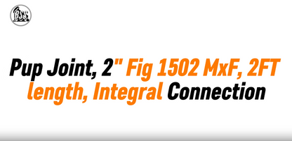 Pup Joint, 2 Fig 1502 MxF, 2FT length, Integral