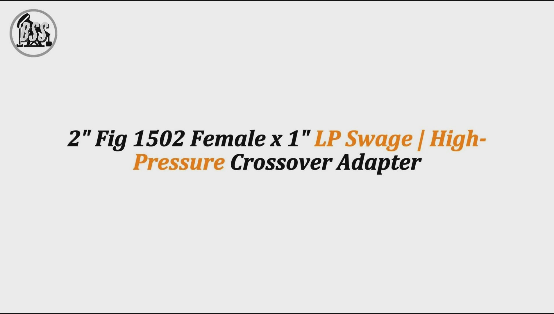 2" Fig 1502 Female x 1" LP Swage | High-Pressure Crossover Adapter