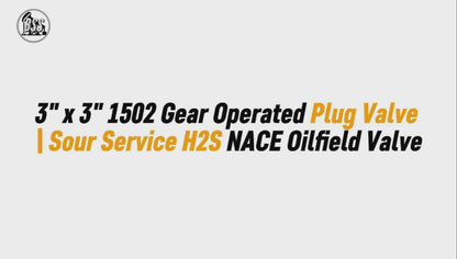3" x 3" 1502 Gear Operated Plug Valve | Sour Service H2S NACE Oilfield Valve