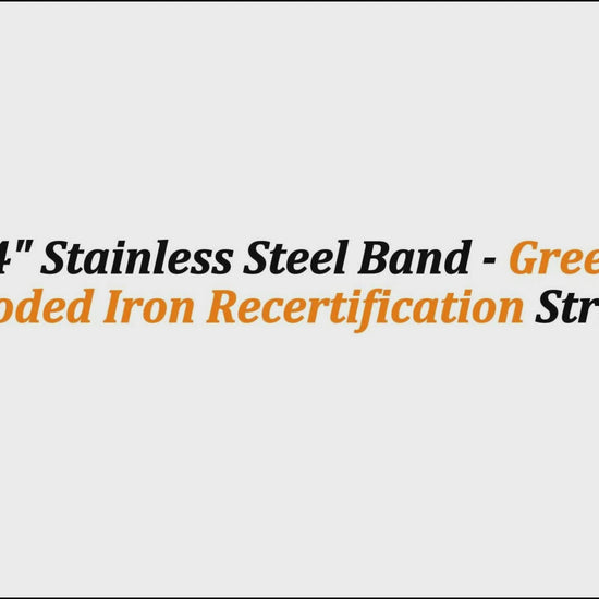1/2" x 24" Stainless Steel Band - Green | Color-Coded Iron Recertification Strap