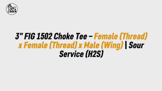 3" FIG 1502 Choke Tee – Female (Thread) x Female (Thread) x Male (Wing) | Sour Service (H2S)