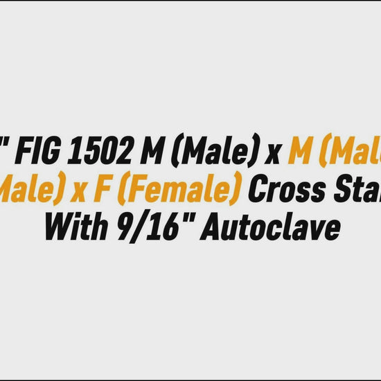 2" FIG 1502 M (Male) x M (Male)
 x M (Male) x F (Female) Cross Standard 
With 9/16" Autoclave