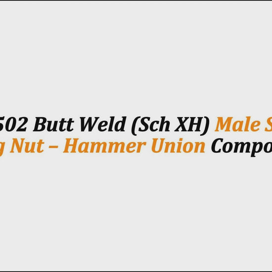 2" Fig 1502 Butt Weld (Sch XH) Male Sub with Wing Nut – Hammer Union Component