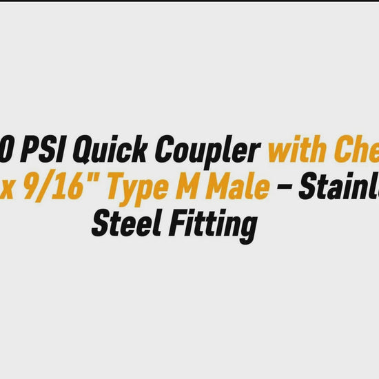 30,000 PSI Quick Coupler with Check Valve x 9/16" Type M Male – Stainless Steel Fitting