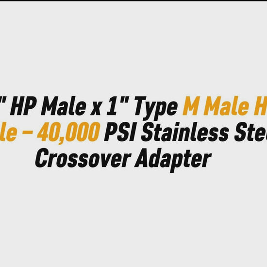 9/16" HP Male x 1" Type M Male Hex Nipple – 40,000 PSI Stainless Steel Crossover Adapter