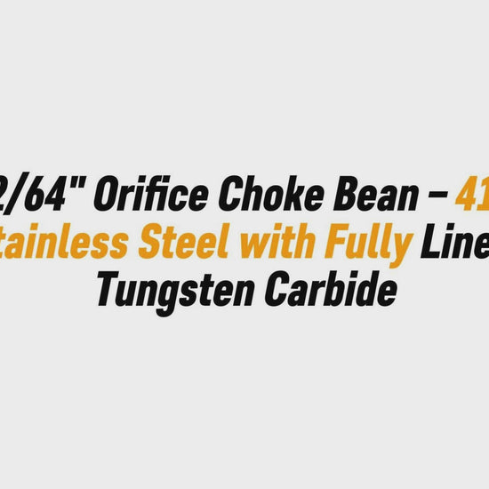 12/64" Orifice Choke Bean – 410 Stainless Steel with Fully Lined Tungsten Carbide
