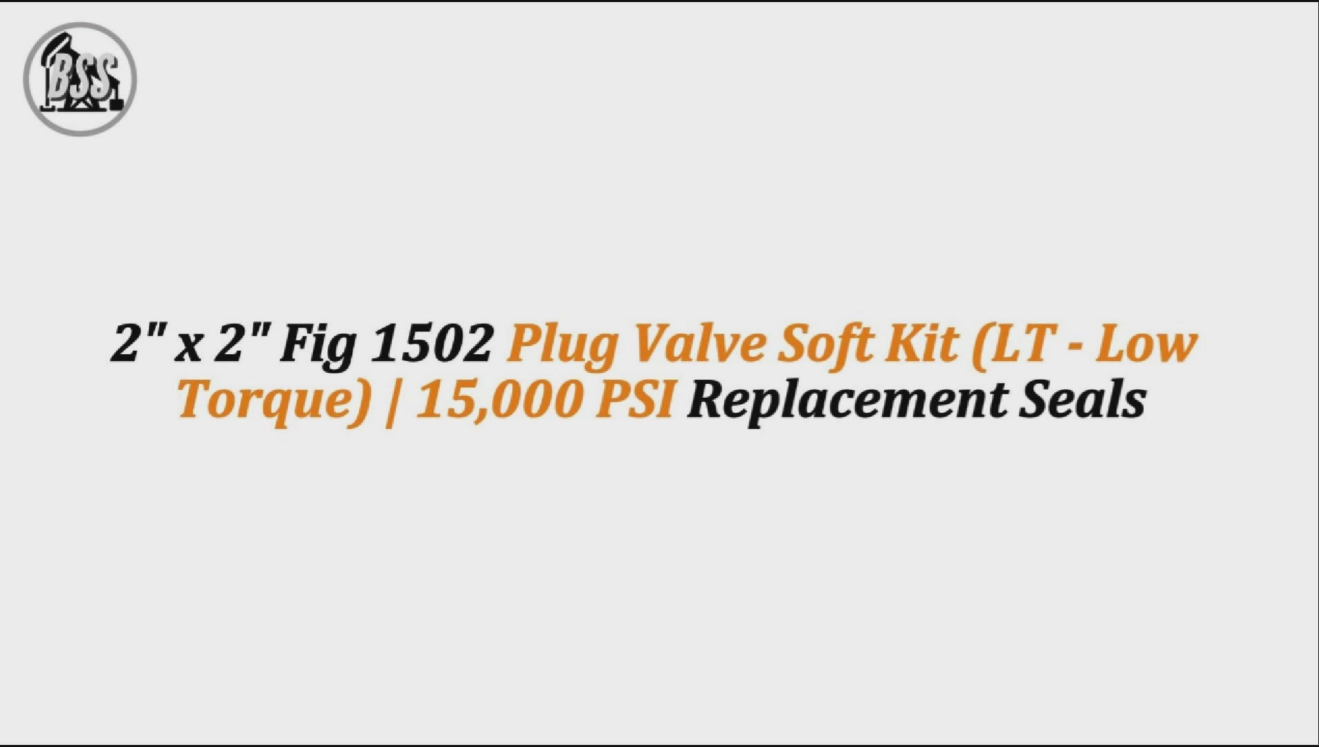 2" x 2" Fig 1502 Plug Valve Soft Kit (LT - Low Torque) | 15,000 PSI Replacement Seals