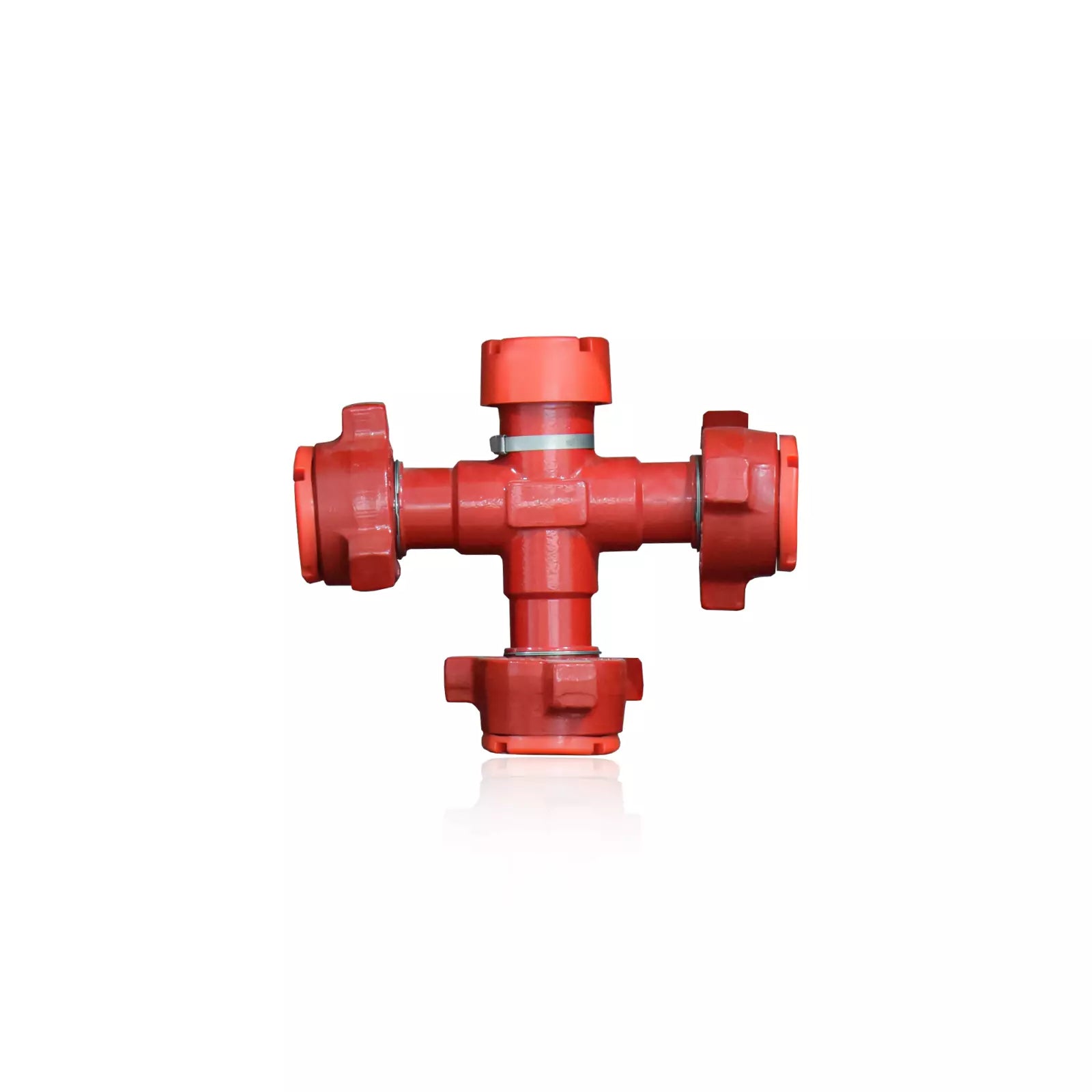 2 inch FIG 1502 cross M x M x M x F with 9/16 inch autoclave port for high pressure oilfield flowline and flowback equipment, 1502 iron API 6A fitting
