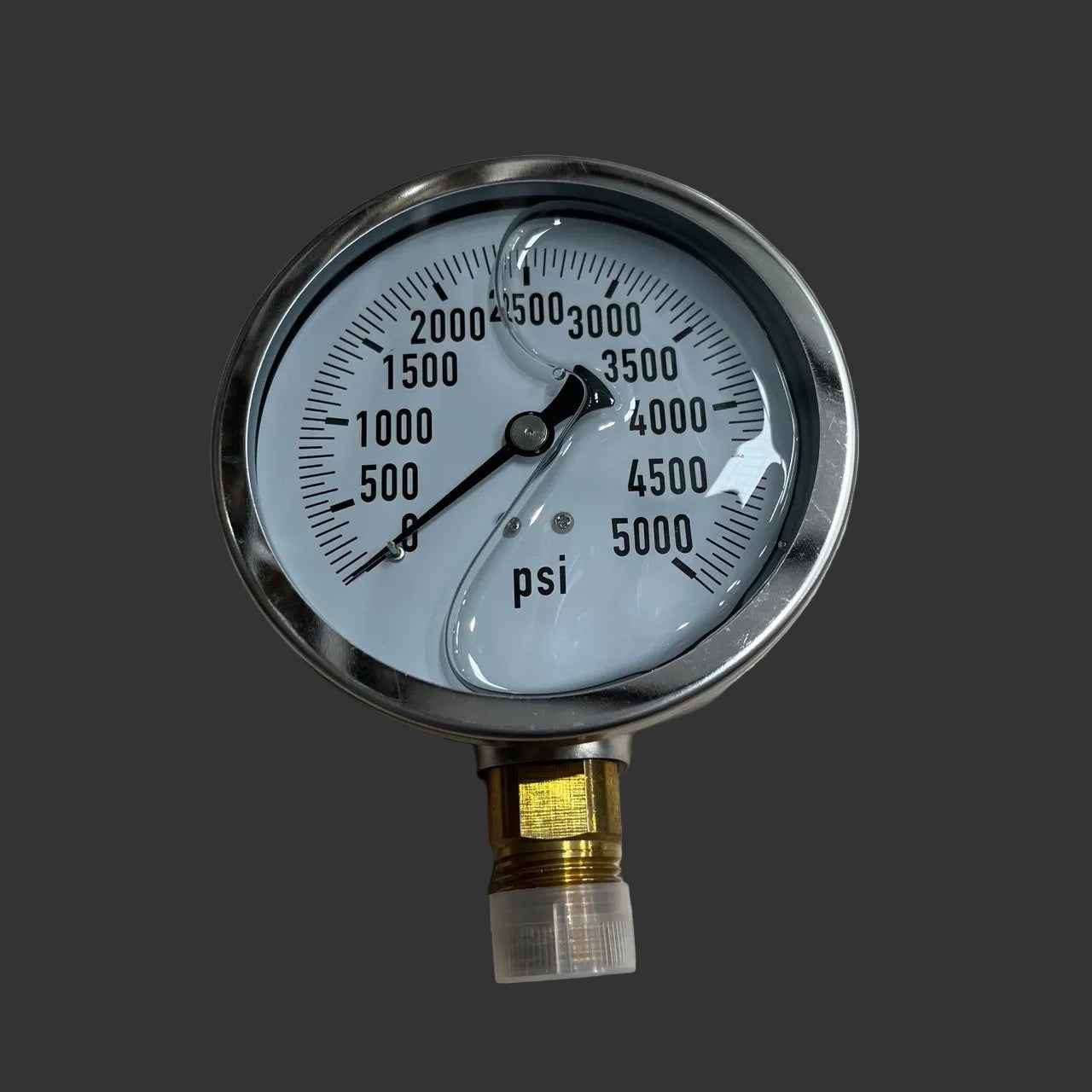 Heavy Duty 5000 PSI (5K) Liquid-Filled Oilfield Pressure Gauge – 1/2" NPT Bottom Mount (Part # 1002G5K)