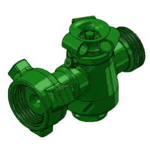 Plug Valve, Manual, Low Torque, 2" x 1" 1502 MxF, 10,000 PSI, Sour Service