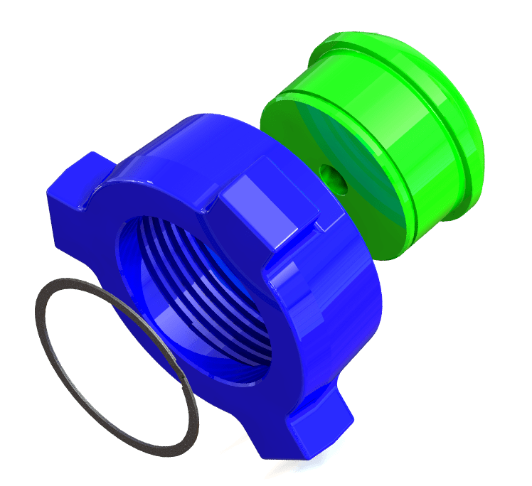 EXPLODED VIEW - BLANKING CAPS, 2_, 3_ & 4_ 1502 M WTH WING NUT & 1 2_ NPT TAP (SOUR)-min