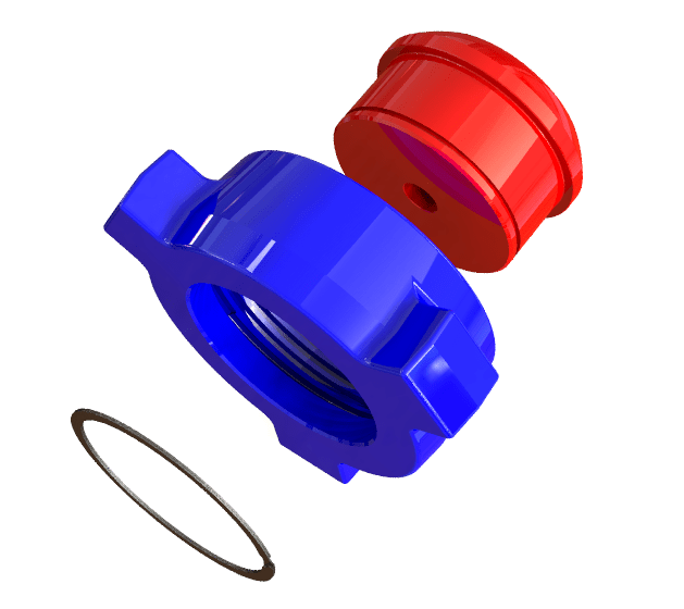 EXPLODED VIEW - BLANKING CAPS, 2_, 3_ & 4_ 1502 M WTH WING NUT & 1 2_ NPT TAP (STD)-min