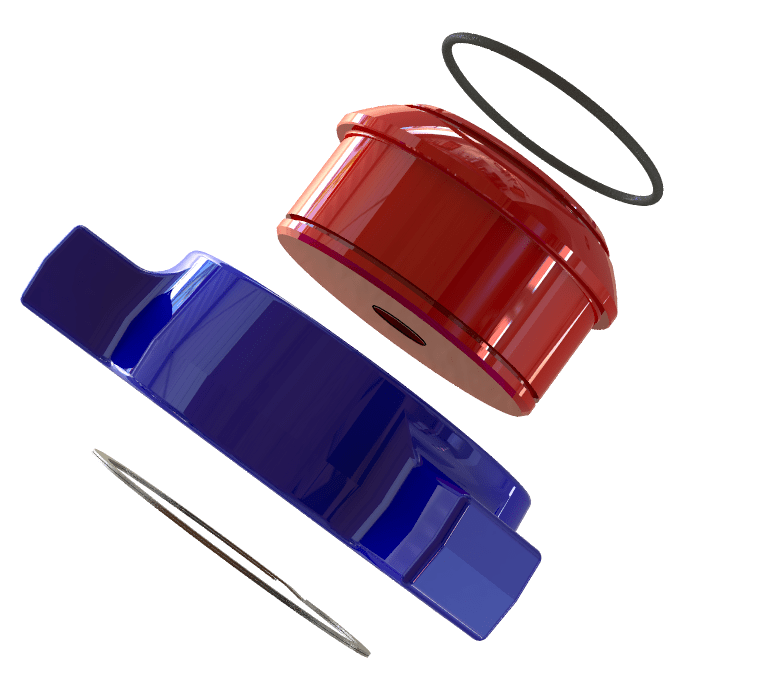 EXPLODED VIEW - BLANKING CAPS, 2_, 3_ & 4_ 206 M WTH WING NUT & 1 2_ NPT TAP (STD)-min