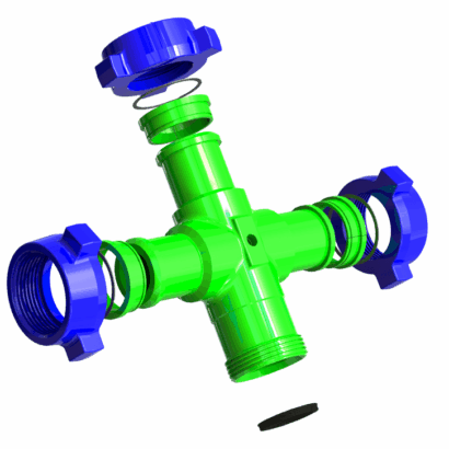 Exploded View - Cross 2_, 3_ & 4_ 1502 MMMF WITH 1 2_ NPT TAP (SOUR)-min