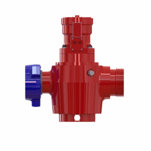 HYDRAULIC ACTUATED PLUG VALVE, 3_ X 3_ FIG 1502, M X F, STD. SERVICE, ISOMETRIC
