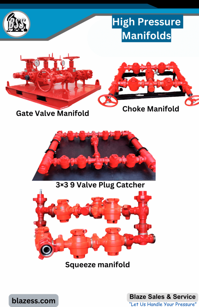 High Pressure Manifolds | Gate Valve Manifolds | Choke Manifold | 3×3 9 Valve Plug Catcher | Squeeze manifold High Pressure Manifolds Gate Valve Manifold Blaze Sales & Service “Let Us Handle Your Pressure” blazess.com