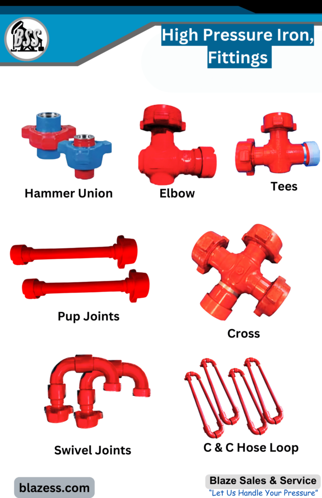 High Pressure Iron, Fittings | Hammer Union | Elbow |Tees | Cross | Pup Joints | Swivel Joints | C & C Hose Loop